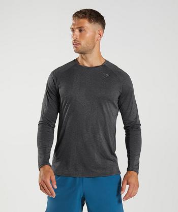 Long Sleeve Męskie Gymshark Apex Czarne Szare | PL 3661OKI